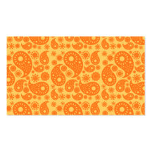 Paisley anaranjada tarjetas de visita