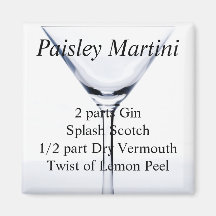 Paisley Martini Imanes De Nevera