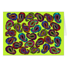 Paisley multicolora tarjetas