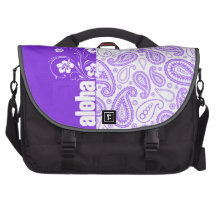 Paisley púrpura; Hawaiana, hibisco Bolsa De Ordenador
