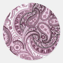 Paisley rosada etiqueta