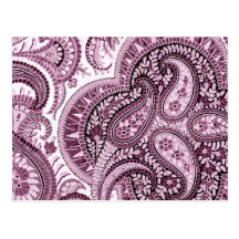 Paisley rosada postal