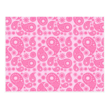 Paisley rosada tarjetas postales