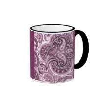 Paisley rosada tazas