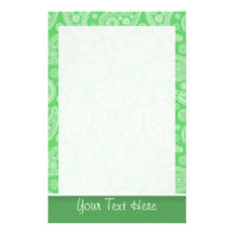 Paisley verde femenina papeleria de diseño