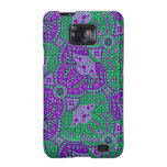 Paisley verde y púrpura samsung galaxy s2 funda