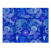 Paisley violeta azul postales