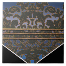 Paisley y oro azules azulejos ceramicos