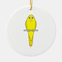 Pájaro amarillo. Canario. En blanco Ornamento Para Reyes Magos