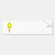 Pájaro amarillo. Canario. En blanco Etiqueta De Parachoque
