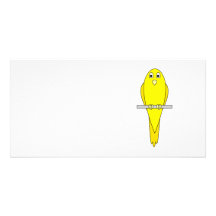 Pájaro amarillo. Canario. En blanco Tarjeta Personal Con Foto