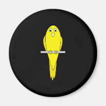 Pájaro amarillo. Canario. En negro Imanes