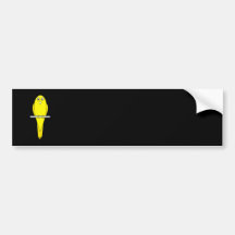 Pájaro amarillo. Canario. En negro Etiqueta De Parachoque