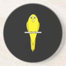 Pájaro amarillo. Canario. En negro Posavasos Para Bebidas