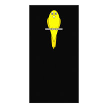 Pájaro amarillo. Canario. En negro Tarjeta Fotográfica