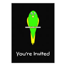 Pájaro amarillo y verde. Parakeet. Negro Anuncio