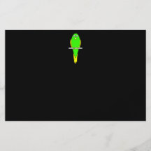 Pájaro amarillo y verde. Parakeet. Negro Tarjetas Informativas