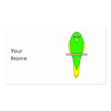 Pájaro amarillo y verde. Parakeet Tarjeta De Visita