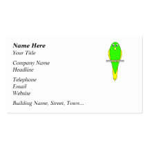 Pájaro amarillo y verde. Parakeet Tarjetas De Visita