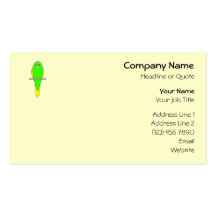 Pájaro amarillo y verde. Parakeet Plantillas De Tarjetas De Visita