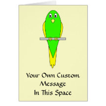 Pájaro amarillo y verde. Parakeet Tarjeton