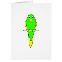 Pájaro amarillo y verde. Parakeet Tarjeton