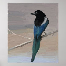 Pájaro azul de hadas poster