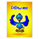 Pájaro azul del gorjeo felicitación
