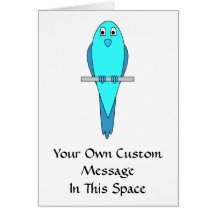 Pájaro azul del Parakeet Felicitaciones