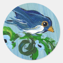 Pájaro azul etiqueta