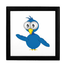 Pájaro azul Grande-Observado del dibujo animado Caja De Joyas
