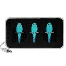 Pájaro azul lindo. Parakeet. Negro Altavoz De Viajar