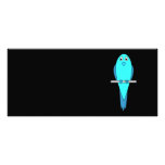 Pájaro azul lindo. Parakeet. Negro Tarjetas Publicitarias