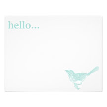Pájaro azul Notecard plano Invitación