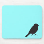 Pájaro azul tiffany elegante del trago de la silue alfombrilla de raton