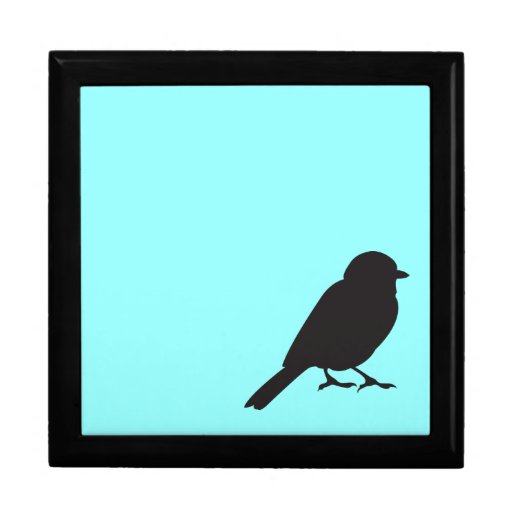 Pájaro azul tiffany elegante del trago de la silue caja de joyas