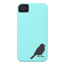 Pájaro azul tiffany elegante del trago de la silue iPhone 4 Case-Mate carcasas