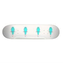 Pájaro azul y blanco. Budgie. Patinetas Personalizadas