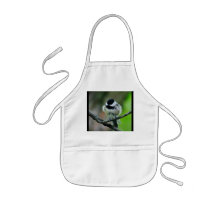 Pájaro capsulado negro del Chickadee Delantal