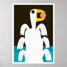 Pájaro cariñoso ANARANJADO Poster