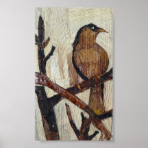 Pájaro de Brown Poster