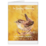 Pájaro de encargo del Wren de la acuarela del prog Felicitacion