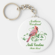 Pájaro de estado cardinal de Carolina del Norte Llaveros Personalizados