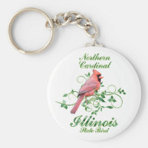Pájaro de estado cardinal de Illinois Llavero Personalizado