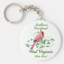 Pájaro de estado cardinal de Virginia Occidental Llavero Personalizado