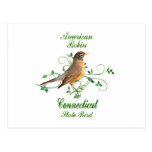 Pájaro de estado de Connecticut del petirrojo Postal