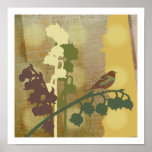 Pájaro de la flor de Bell Posters