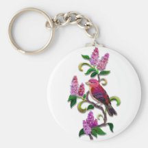 pájaro de la lila llavero personalizado