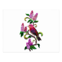 pájaro de la lila tarjetas postales