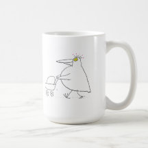 Pájaro de la madre con el cochecito de bebé tazas